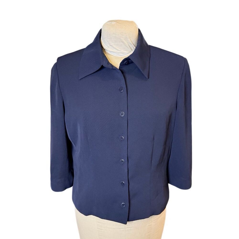 Stonebridge Lightweight Button Front Jacket 3/4 Sleeve Sz. 12 - Picture 3 of 11